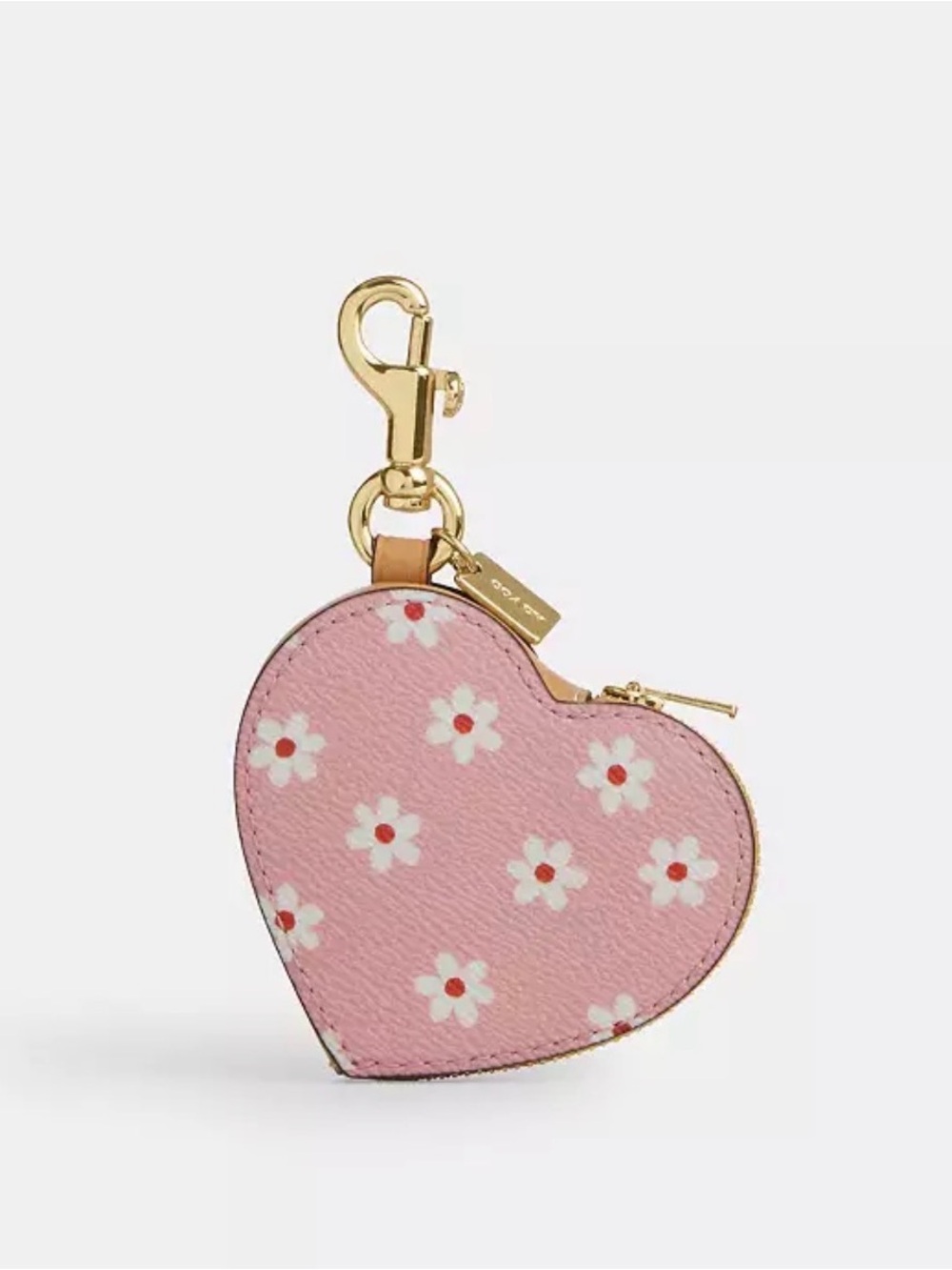 Coach Heart Bag Charm in Pink Floral NWT!